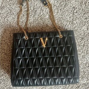 Versace Virtus Quilted Leather Large Tote Bag
